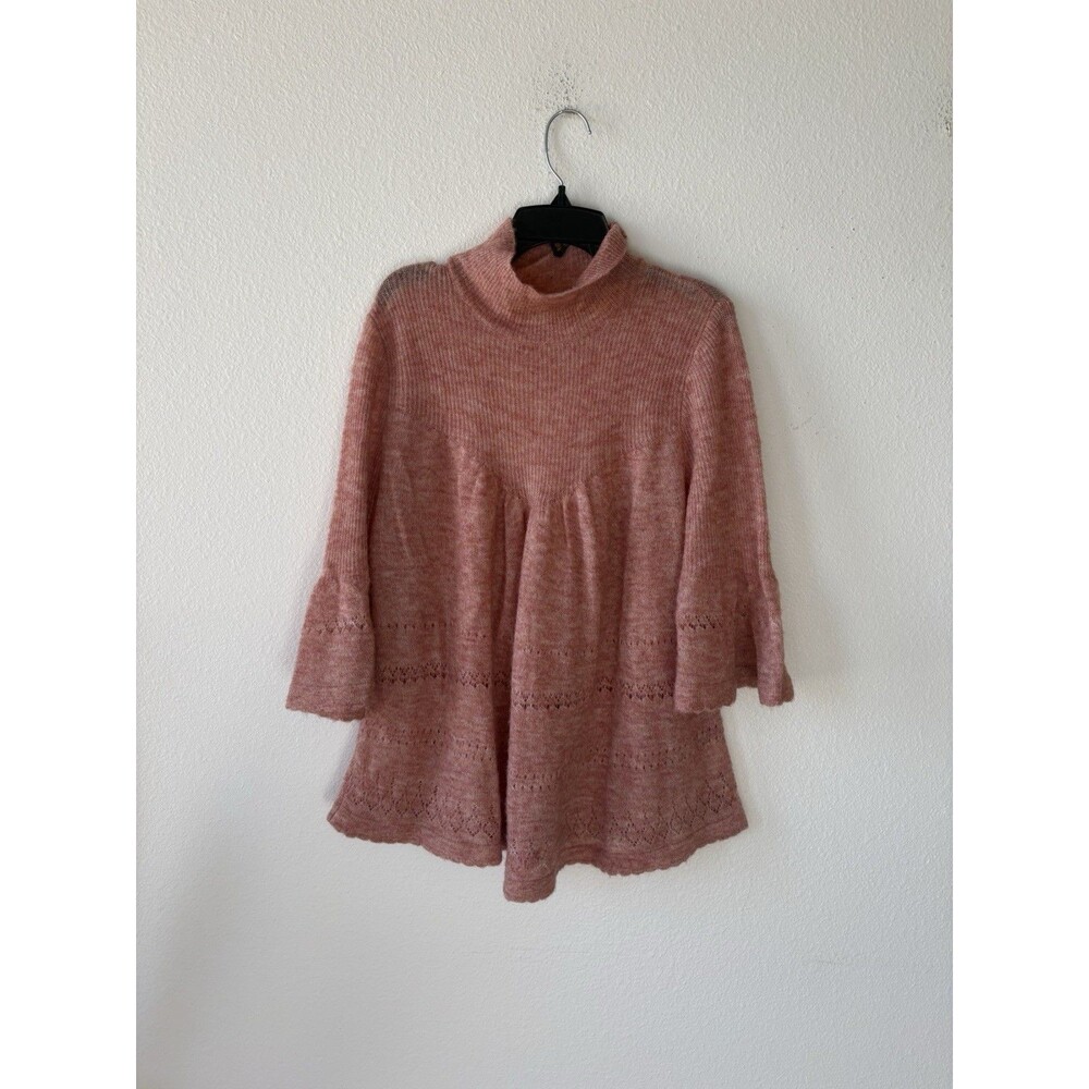 Anthropologie Feather + Bone Women’s Pink Sweater Wool & Alpaca Size Medium
